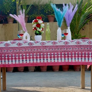 Wholesale Handmade Premium Modern Floral Linen Cotton <b>Tablecloth</b> Home Decor Washable Waterproof Eco-Friendly <b>Rectangle</b> - Product Image 4