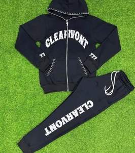 Trajes Deportivos Personalizados con Lavado Ácido, 500 GSM, Corte Recto, Bordado Desgastado, Sudadera con Capucha y Pantalones Deportivos para Hombre - Product Image 5