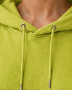 Sweat-shirt à capuche surdimensionné pour femme, vert lime, imprimé graphique, en molleton de coton, manches longues, style décontracté streetwear, tendance - Product Image 5