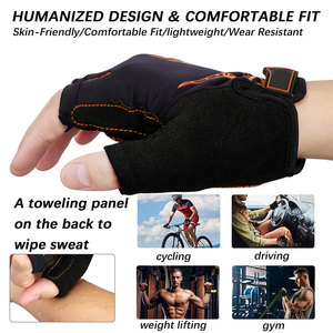 Guantes de Ciclismo para Hombre de Primera Calidad, Medios Dedos, Transpirables, de Microfibra, Cierre Ajustable en la Muñeca, Personalizables, para Levantamiento de Pesas - Product Image 5