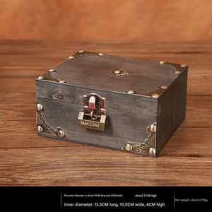 Caja <span class=keywords><strong>de</strong></span> madera para almacenamiento <span class=keywords><strong>de</strong></span> joyas Vintage y envejecida, caja <span class=keywords><strong>de</strong></span> almacenamiento decorativa para collar y caja <span class=keywords><strong>de</strong></span> almacenamiento <span class=keywords><strong>de</strong></span> joyas, superventas - Product Image 4