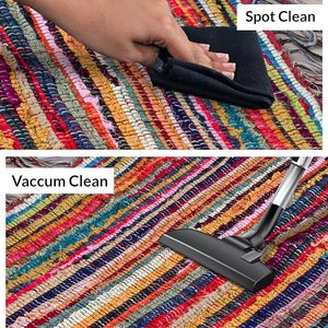 Tapis en tissu recyclé sur mesure, fabriqués à partir de tissus recyclés multicolores, adaptés aux designers d'intérieur - Product Image 5