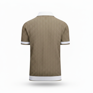 Camiseta deportiva de polo con textura premium para pickleball, detalles de lujo, tejido jacquard, manga corta, cuello en contraste, jersey deportivo personalizado - Product Image 2