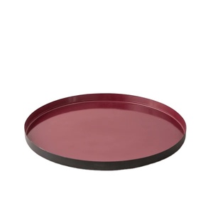 Lot de 6 plateaux de service ronds en émail avec verres à liqueur pour boire du whisky - Product Image 1