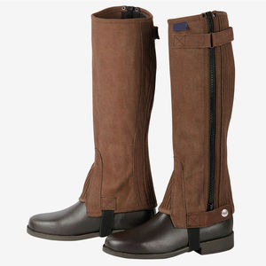 Demi-gambes en cuir de qualité pour hommes, style anglais, tailles personnalisées, fermetures éclair de qualité, vente en gros, demi-gambes en cuir noir - Product Image 6