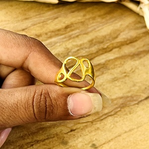 Anillo minimalista abstracto de alta demanda, joyería bohemia de latón para mujer, chapado en oro de 18k, anillo abierto liso para venta al por mayor/OEM/ODM - Product Image 4