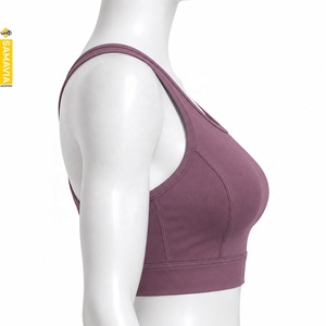 SAMAVIA Top de Yoga para Mujer, Sujetador Deportivo con Cuello Redondo y Espalda Cruzada, Camiseta sin Mangas para Fitness y Entrenamiento, Conjunto de Ropa Deportiva Elástica de Poliéster y Spandex - Product Image 3