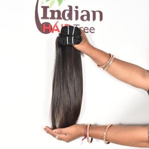 Proveedor mayorista de cabello indio virgen sin procesar, natural, sedoso, liso, cabello Remy de doble capa, paquete de 100g de cabello humano - Product Image 5