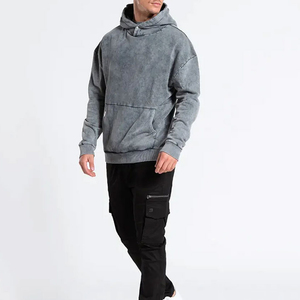 Sudadera con Capucha Unisex Personalizada con Logotipo, Estilo Vintage, Lavado Ácido, Bordada, 100% Algodón Resistente al Desgaste - Product Image 4