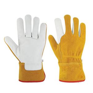 Gants de gréement en cuir canadien 707 de haute qualité jaune/blanc XL Protection des mains de sécurité Construction/Jardinage/Travail industriel - Product Image 1