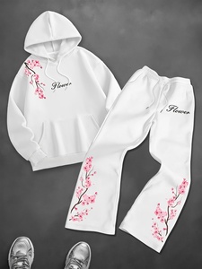 ชุดเซ็ตเสื้อฮู้ดซิปและกางเกงวอร์มขายส่งสำหรับผู้หญิง ลายมัดย้อม - Product Image 1