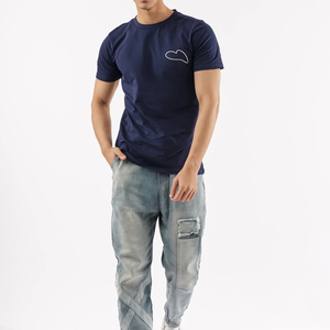 เสื้อยืดลำลองผู้ชาย ผ้าฝ้ายถัก 100% ทรงหลวม พิมพ์โลโก้ตามสั่ง คุณภาพสูง - Product Image 5