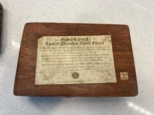 Rustic Wooden Spice <b>Box</b> Kitchen Organizer Handcrafted <b>Masala</b> Dabba - Product Image 3