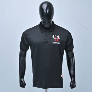 Mens Black Short Sleeves <b>Polo</b> <b>Shirts</b> Embroidered Football Logo Quick Dry Knitted Fabric Casual Style Breathable Cotton Fabric - Product Image 1