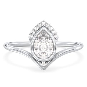 Bague REYES en argent sterling 925 avec moissanite taille poire de 0,79 carat pour femme – Bijou élégant pour fiançailles et mariage - Product Image 1