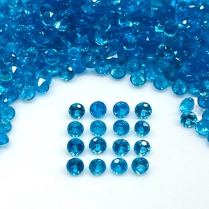 Apatita Azul Neón Natural de 2 mm, Corte Diamante Redondo, Piedras Preciosas Sueltas de Apatita Neón, Precio al por Mayor, Lote a Granel para la Fabricación de Joyas - Product Image 1