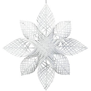 Factory Direct Hand-Woven Christmas <b>Decorations</b>, White Rattan <b>Star</b> Shaped Figurine with Cord for Home - Product Image 2