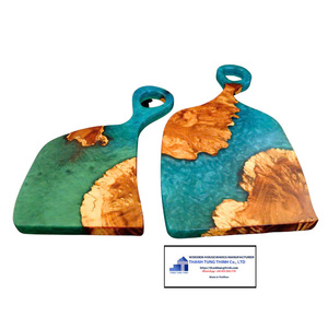 Posavasos de Resina de Madera Personalizados, Posavasos de Resina Epoxi para Bebidas, Juego de Posavasos de Resina Azul de Lujo, Venta Caliente 2026, Decoración del Hogar - Product Image 2