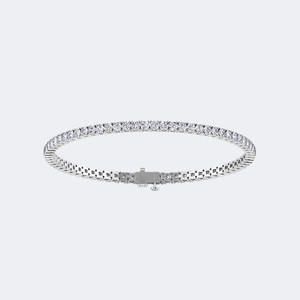 Pulsera de Diamantes con Corte Brillante Redondo de 4.36 CTW, Engastados en Puntas, en Oro de 9K - Product Image 5