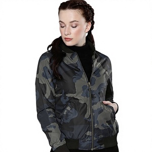 European American Women's <b>Camouflage</b> Print <b>Jacket</b> Fashionable Casual Regular Fit Side Pocket Winter Bomber Racer <b>Jackets</b> Coats - Product Image 1