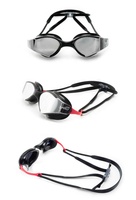 Gafas de Natación SAEKO con Lentes de PC Espejadas Negras de Visión Amplia, Correa Elástica, Ajuste Cómodo, Deportivas, Certificadas ISO, para Exteriores