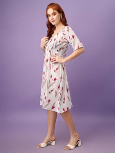 Blusa Midi Estampada Floral de Primera Calidad, Cómoda, Elegante, con Mangas Abullonadas, Botones, Lavable, Adorable, Estilo Directo de Fábrica - Product Image 3