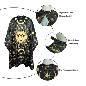 HYSAF APPARELS CO Cape de Coiffure Professionnelle Noire Réglable en Polyester Résistant à l'Eau avec Logo Personnalisé pour la Coupe de Cheveux - Product Image 4