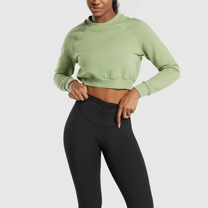 Haut de sport pour femme en molleton 100 % coton à capuche et manches longues, séchage rapide, broderie, idéal pour le yoga et les activités hivernales - Product Image 6