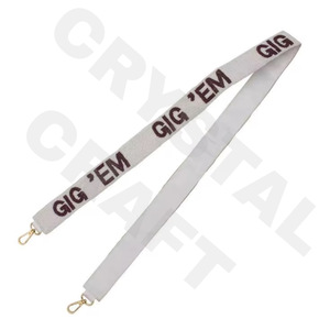 CRYSTAL CRAFT New Arrival Handmade Designer Ladies Beaded Mobile Phone Strap Seed Bead Guitar bag Strap leopard - Product Image 5