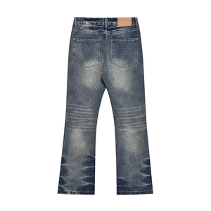 High Quality Vintage <b>Boot</b> Cut Hombre <b>Trousers</b> for Men Loose Wide Leg Blue Denim Jeans Washed High Street Baggy Design for Winter - Product Image 1