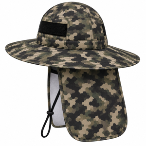 Sombrero Boonie con Estampado de Camuflaje, Ala Ancha, Protección UV, Solapa para el Cuello Ajustable, para Uso en Exteriores en Verano, Unisex, Estilo Casual para Adultos - Product Image 5