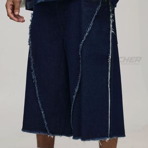 กางเกงยีนส์ขาสั้น ผ้ายืด/โพลีเอสเตอร์ สตรีทแวร์ ฤดูร้อน ทรงตรง สีเข้ม สวมใส่สบายๆ ทุกวัน ผู้ส่งออก - Product Image 5