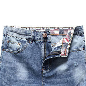 Pantalones Cortos de Mezclilla Desgastados para Hombre 2026, de Pierna Recta, Rotos, de Algodón Lavado, Casuales de Verano con Cintura con Bandera Americana, Venta al por Mayor - Product Image 4