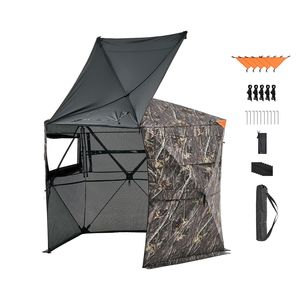 Tenda da Caccia Portatile a 5 Lati con Angolo di Visione di 288 Gradi per 6-7 Cacciatori, Resistente Tenda Mimetica in Tela con Borsa per il Trasporto - Product Image 1