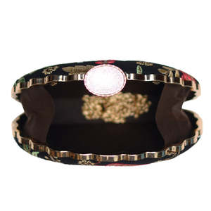 Bolso de Mano Elegante para Fiesta con Bordado Multicolor Negro, para Mujer, Ideal para Bodas y Eventos - Product Image 3