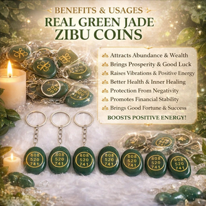 Llavero de Jade Verde con Moneda Zibu, Colgante de Cristal con Número de la Suerte, Anillo para Llaves de Coche/Bicicleta, Protección Vastu, Regalo Espiritual, Artículo al por Mayor - Product Image 4