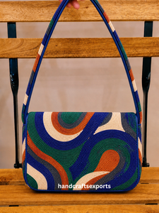 Bolso de Hombro de Alta Calidad, Profesional, de Lujo, Hecho a Mano con Cuentas, Patrón Colorido, Costuras Resistentes, Bordado - Product Image 4