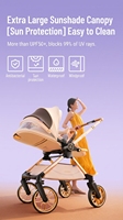 Vente Flash 360 °   Poussette bébé rotative avec 4 roues universelles, légère, pliable, de luxe