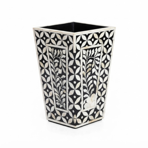 Blue Pattern Bone Inlay Flower Vase Handcrafted Resin Flower Pots Modern Table <b>Top</b> Decorative Planters For Home <b>Wedding</b> Hotel - Product Image 3