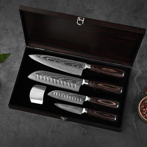 Ensemble de couteaux de chef en acier Damas avec étui en cuir, collection de couteaux de cuisine de haute qualité pour restaurant, cuisine et usage culinaire - Product Image 5