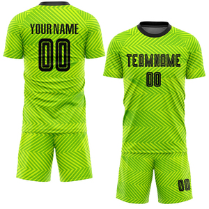 Uniforme de Fútbol Personalizado, Conjunto de Camiseta de Fútbol Verde Neón con Tela de Control de Humedad - Product Image 4