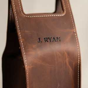 Elegante Bolsa Porta Vino de Cuero Genuino, Lujosa Bolsa de Cuero para una Sola Botella, Ideal para Regalo de Navidad LEB-0073 - Product Image 2