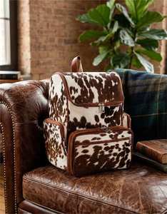 Summer And Winter Seasons Leather Hair On <b>Backpack</b> Bag Affordable Price Trending Style <b>Waterproof</b> Portable Hair On <b>Backpack</b> Bags - Product Image 4