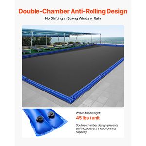 Sacche d'acqua per copertura piscina a doppia camera da 8 piedi, confezione da 6, in PVC spesso 0,4 mm, a prova di perdite, con pesi a vite a C e tubi d'acqua - per copertura piscina - Product Image 3