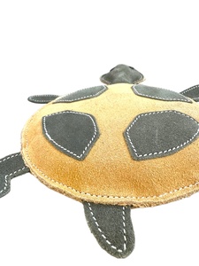 Cute Plush Suede <b>Turtle</b> Chew Leather Dog <b>Toy</b> Daily Use Indoor Durable Small Size Cartoon Style Manual Operation Polybag Packing - Product Image 4