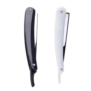 Professional Barber Personal Straight Throat Shaving Shavette Disposable Half <b>Single</b> <b>Blade</b> <b>Razor</b> Sliding Folding Plastic Face - Product Image 1