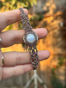 Handmade Macrame Moonstone <b>Bracelet</b> <b>Adjustable</b> Boho Bohemian Jewelry Natural Moonstone Gemstone <b>Bracelet</b> for Women - Product Image 3