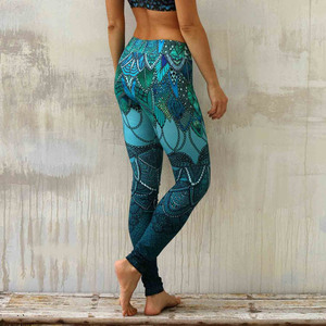 กางเกงโยคะเอวสูงสำหรับผู้หญิง ขายส่ง พร้อมเชือกผูก ปรับแต่งโลโก้ พิมพ์ลายแบบ Sublimation ผ้าโพลีเอสเตอร์ 100% ระบายอากาศได้ดี เหมาะสำหรับออกกำลังกาย - Product Image 3