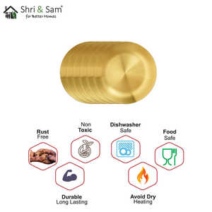 Ensemble d'assiettes complètes en acier inoxydable 6 PCS avec revêtement PVD or Plats et assiettes mats Signature - Product Image 3