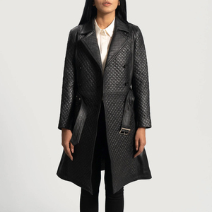 Abrigo Largo de Cuero para Mujer con Diseño Refinado y Ajuste Cómodo, Ideal para Salidas Informales, Uso en la Oficina y Moda de Temporada - Product Image 4